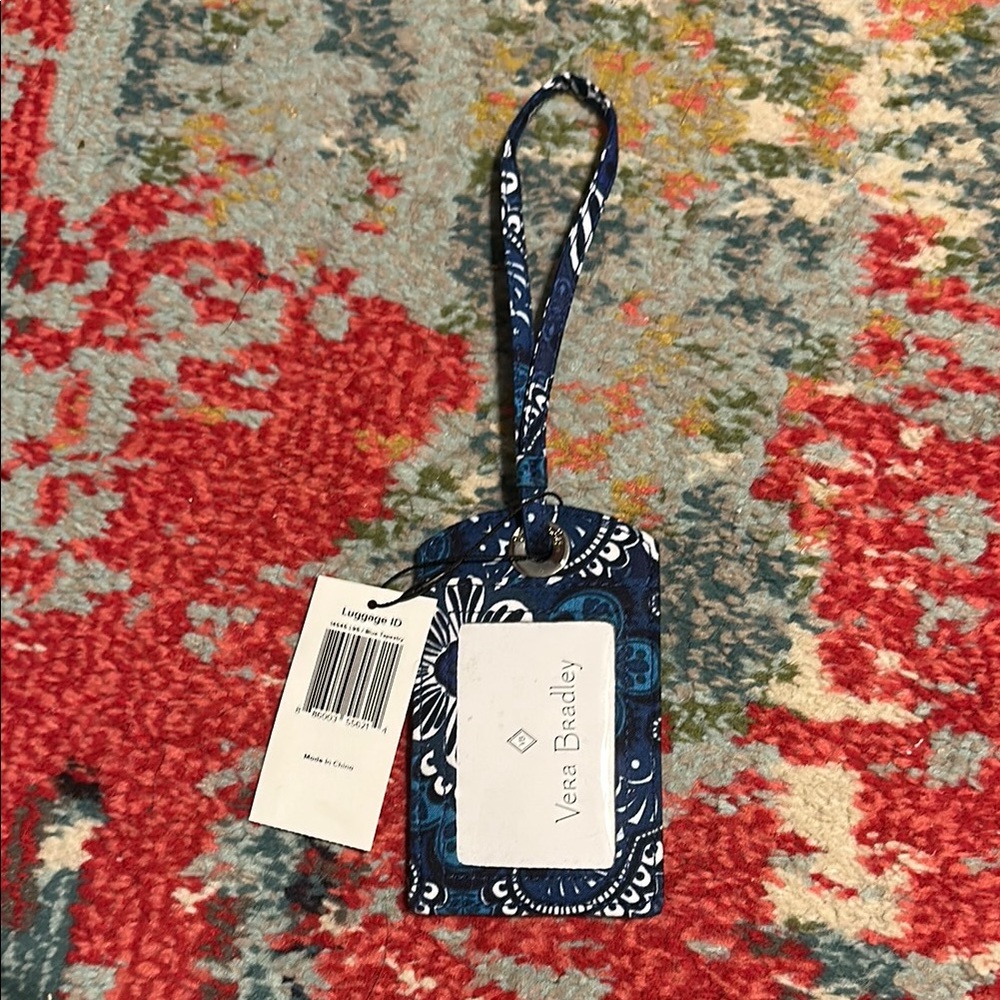 Vera Bradley Blue Floral Luggage Tag